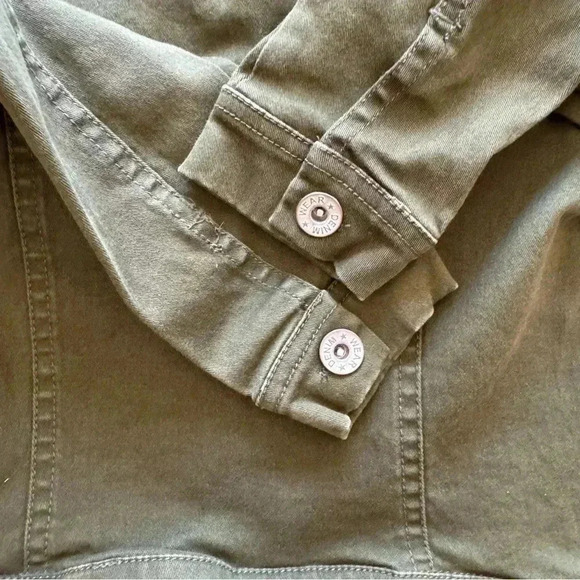 Mayoral Olive Army Green Glam Cotton Blend Denim Girls Jeans Jacket SZ 10 #2036 - Picture 7 of 9